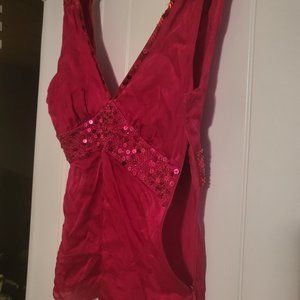 Bebe Top w/Side Zipper & Sequins